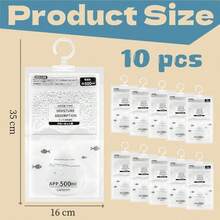 10 Bolsas Antihumedad Blanco para Habitaciones, Armarios, Baños y Más - Absorben Humedad y Eliminan Olores - Blanco - Ver 8