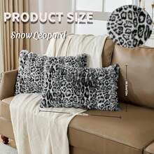 Set Of 2 Faux Fur Snow Leopard Pillowcase,Cheetah Skin Soft Pl 11ush Animal Fur Print Throw Pillow Cover Case,Super Cozy Decorative Cushion Covers For Couch Sofa 18x18 Inches,18inchx18inch(Packof2),SnowLeopardPrint - SnowLeopardPrint - Xem 7