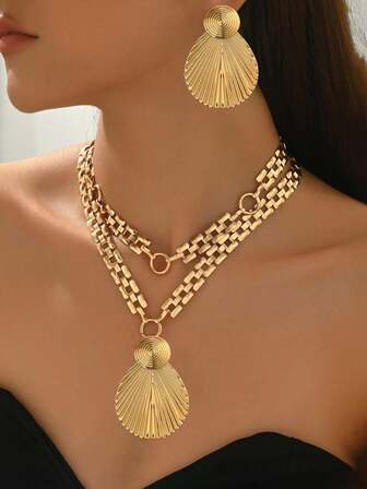 2pcs/Set New Creative Water Drop Minimalist Stylish Casual Personalized European And American Geometric Water Drop Patchwork Set