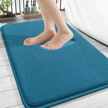 Thick Memory Foam Bath Mat Rug 30x20, Extra Soft Absorbent Bathroom Rug, Quick Dry Bath Mat, Non-Slip, Machine Washable Carpet For Bathroom, Tub And Shower, Home Decor Accessories, Peacock Blue,30inchx20inch,PeacockBlue - 孔雀藍 - 查看 1