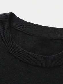 GRDR Autumn/Winter New Men's Solid Color Crew Neck Pullover Sweater, Casual Daily Wear - Black - View 6