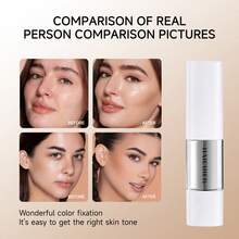 Perfect Three-Piece Set, 2-In-1 Color-Changing Foundation Stick With A Lightweight, Hydrating, And Smooth Finish, Suitable For All Skin Types. Easy-To-Use Makeup To Create Your Ideal Look, A Perfect Gift For Christmas And Thanksgiving. - 裸色 - 查看 2