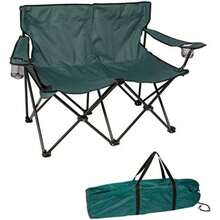 Trademark Innovations 31.5" H Silla de Campamento Doble Estilo Loveseat con Marco de Acero(Verde oscuro) - Multicolor - Ver 2