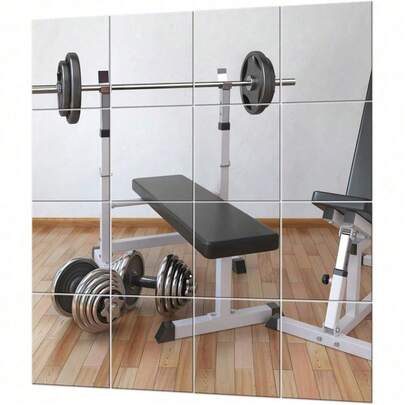 EVENLIVE® Gym Mirrors For Home Gym,16PCS Glass Wall Mirror Tiles, 30cmx30cm Full Length Mirror Sticker, Frameless Mirror Panels, For Door Ceiling Candle Tray Wedding Centerpieces For Table