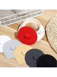 1个硅胶杯盖 - 通用防尘杯套，适用于马克杯、茶杯、玻璃杯 - 北欧风格，有灰色、黄色、黑色、白色等多种颜色可选 - 适合办公室和家庭使用 - 送给家人、同事、朋友的完美礼物 - 彩色 - 查看 6