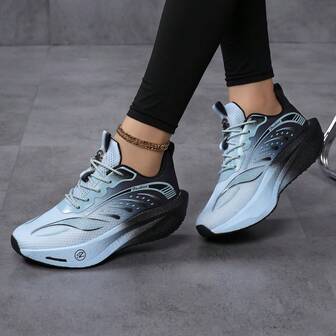 1 Pair Women's Geometric Pattern Lace-Up Casual Sneakers, Lightweight & Comfortable, Suitable For Parties And Outdoor Activities Like Tennis And Running, All Seasons