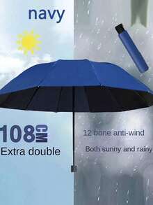 Black Windproof And Waterproof Folding Umbrella, Suitable For Business People's Travel, Sturdy Windproof Travel Umbrella, Aluminum Umbrella Pole, Black, Lightweight, Strong Ultraviolet, Foldable, Compact, Portable, Rainproof, Sunscreen.
