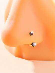 1 Piece Stainless Steel Gem NoseHoop: Sleek, Durable & Subtly Bold – Masculine Minimalist Style For The Modern Guy