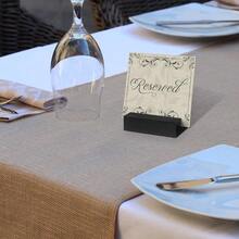 SLAW Zonon 12 Pcs Wood Place Card Holders Wooden Table Number Holder Stands Name For Wedding Party Events Exhibition Decoration Office Restaurant Business BlackCard 3 X 1.6 X 0.8 Inch - 黑色 - 查看 6