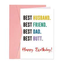 Funny Birthday Card For Husband - Hilarious Valentine's Day Card From Wife | Best Husband, Best Friend, Best Dad, Best Butt | Fun & Heartwarming Birthday Card-1PC - Multicolor - View 10