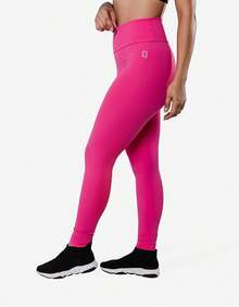 Gym Fitness Leggings Pants Made Of Polyamide Zero Transparency Comfortable Color Block Casual Polyamide Sports And Fitness - Màu Hồng Tươi - Xem 2