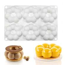 Mostsom Silicone Mold Flower Shaped Silicone Donut Molds, BaFKing Pans, 6-Cavity Reusable Cake Maker Cookie Tray For Kitchen, Dishwasher, Oven, Microwave, Freezer  (Flower Donut J),FlowerDonutJ - 花甜甜圈 - 查看 3