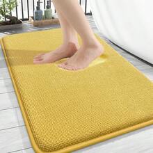 Thick Memory Foam Bath Mat Rug 30x20, Extra Soft Absorbent Bathroom Rug, Quick Dry Bath Mats, Non-Slip, Machine Washable Carpet For Bathroom, Tub And Shower, Home Decor Accessories, Yellow,30inchx20inch,Yellow - 黃色 - 查看 1