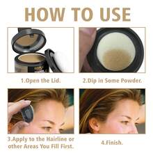 Goiple 0.18oz/5g Gold Hairline Powder, Waterproof & Sweat-Proof, Covers Gray Roots & Sparse Hairline, Includes Soft Sponge Puff & Mirror - Blonde - View 10