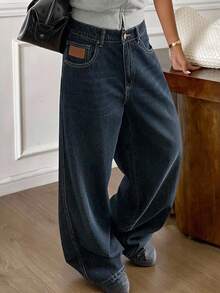 Livesso Tall Women's Straight Leg Casual Jeans - Dark Wash - View 3