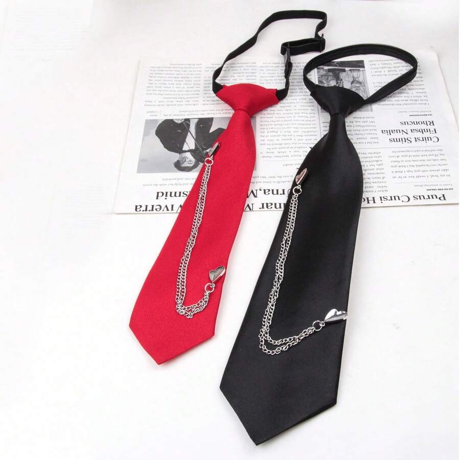 1pc Cute Women's Pearl Rhinestone Tie Adjustable Tie, Stylish And Elegant Heavy-Duty Rhinestone Tie Suitable For Business Parties, Daily Wear, Gifts For Her, Valentine's Day Gifts, Christmas Gifts - 款二十五紅色Red - 查看 1