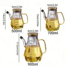 1pc Oil Dispenser - 16.91oz/23.67oz/30.43oz Crystal Glass, Angle-Controlled Spout And Comfortable Handle - Perfect For Cooking Oil, Kitchen Essential | Modern Kitchen Supplies | Durable Glass - Multicolor - View 6