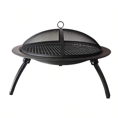 Fire Pit Charcoal BBQ Outdoor Fireplace Brazier Portable Patio Garden Firepit 75cm