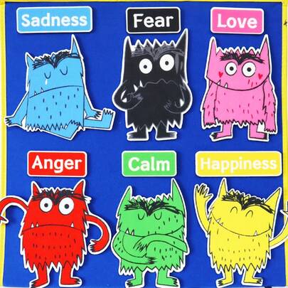 hoojojo 27 PCS Felt Set, My Emotional Monster Picture Book Story, Classroom Apron Drama Performance Props, Story Explanation Props, Felt Teaching Aids, Creative Stationery, Party Decorations, Holiday Gifts, Back To School Essentials, Suitable For Family Games, Classroom Decoration, Classroom Interaction, And Party Gatherings