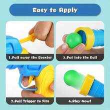 Low Noise Interactive Ball Launcher Gun, 1 Noise - Reduced Launcher New Upgraded 20 Pcs Colorful Silent Plush Pom Pom Balls 1.2 Inches With 4 Pcs Spring - 1 Xanh lam - Xem 5
