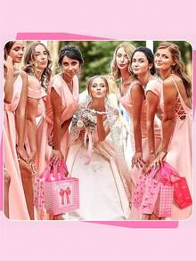 1/3/6pcs Cute Bow Gift Bag, Non-Woven Waterproof And Durable Material, Foldable And Portable Design For Easy Storage, Suitable For Valentine's Day Gifts, Holiday Parties, Birthday Surprises And Shopping, Pink Romantic Style Handle Bag Adds More Atmosphere To Gift Giving, Practical And Reusable - Multicolor - View 5