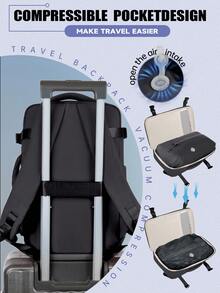 Myco Vacuum Compression Travel Backpack, Carry-On Approved, Includes Manual Air Pump, 51% More Capacity With Vacuum Compression, Fits In Suitcase, Vacuum Compression Backpack, Airplane Travel Backpack, Air Cushion Travel Bag, Vacation Travel Bag - Multicolor - View 3