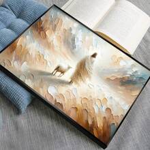 1pc Framed Canvas Poster, Religious Art Theme, Depicting God Leaving The Ninety-Nine Sheep To Find The Lost Lamb. Ideal Decor For Bedroom, Living Room And Hallway, Can Serve As Wall Art Or Seasonal Decoration To Add A Wintry Ambiance To Any Space. Jesus Themed Decorative Painting, Home Decor Poster, Room Decoration, Housewarming Gift. - Multicolor - View 9