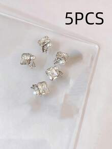 高级合金叠层美甲钻，5/30/50颗混合尺寸，适用于3D奢华美甲艺术 - 美甲沙龙专业用品 - 白色 - 查看 9