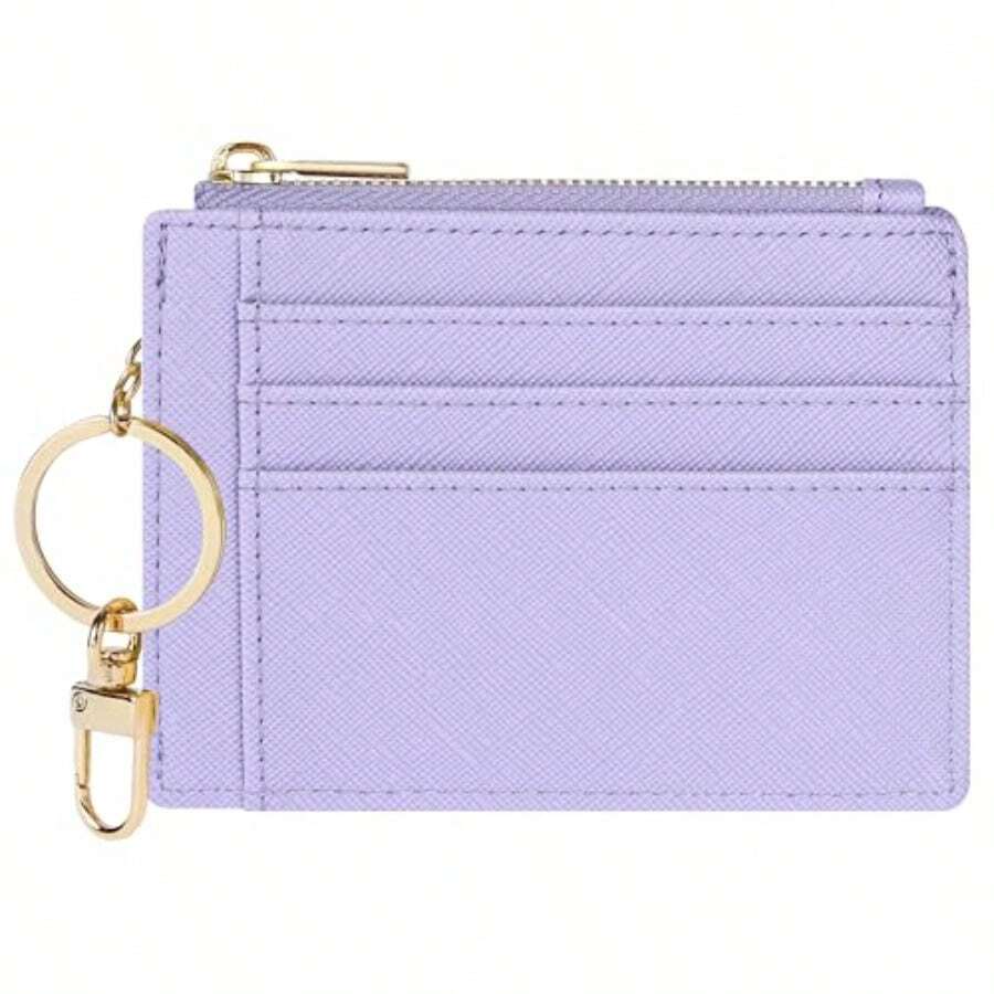 Sodsay Card Case Slim Front Pocket Wallet For Women Credit Card Holder With Keychain - Ch Light Purple - View 1