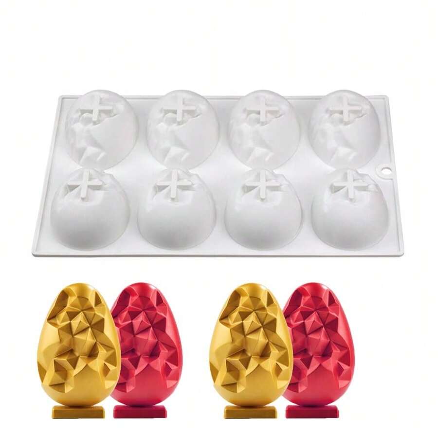 Mostsom Silicone Egg Molds For Chocolate - Easter Party Chocolate Fondant Candy Jelly Dome Mousse Cake Topper MaFKing,EasterEggB - 復活節彩蛋B - 查看 1