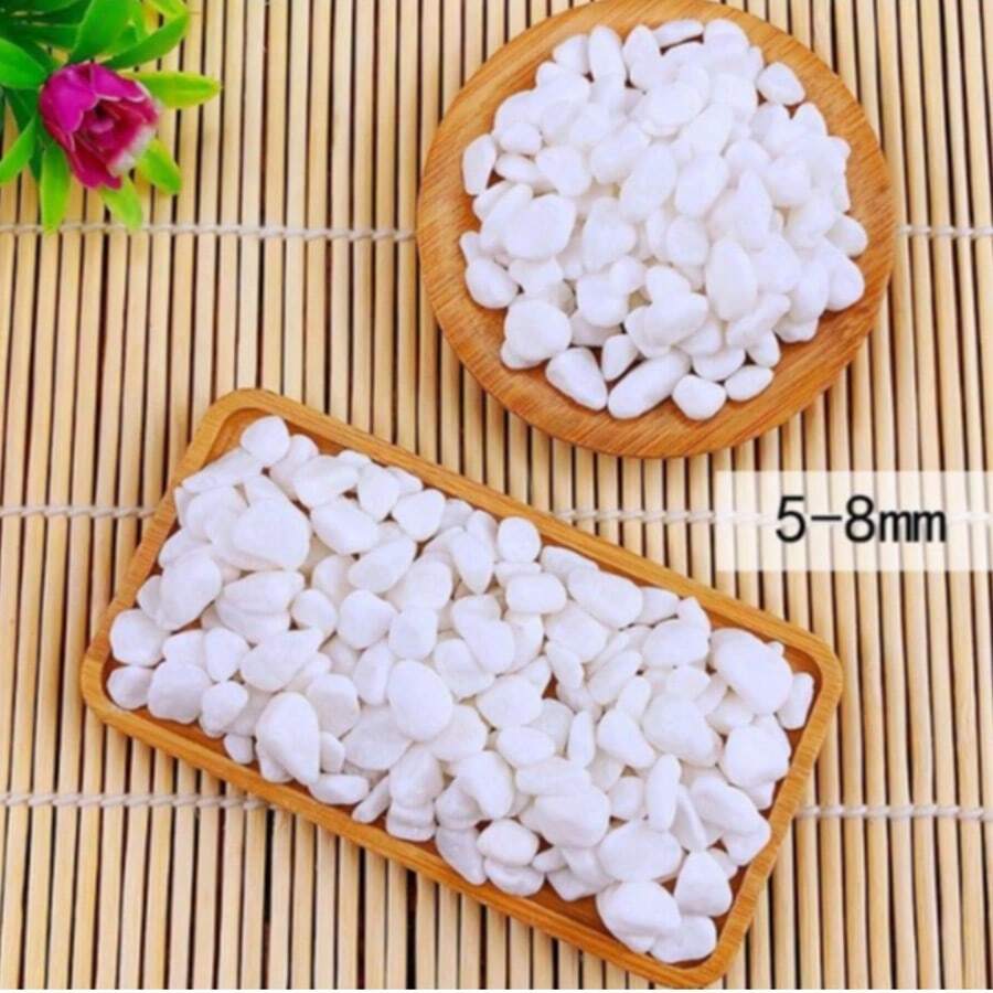 1-3mm Mini White Rocks Stone Decorative Pebbles Vase Fillers Succulents Cactus Bonsai DIY Plant Rock Garden Outdoor Indoor Gravel For Aquarium, Fish Tank, Terrarium, Fairy Gardening, Top Dressing - White - View 1