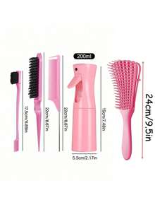 5/3 Peças Conjunto de Cuidados com os Cabelos: Conjunto de Pente de Massagem e Frasco Borrifador - Adequado para Todos os Tipos de Cabelo Normal, Material Durável, Inclui Pente de Aparar e Desembaraçar.