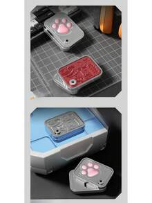 1pc Cat Push Finger Spinner, Gyro Decompression Metal Coin Pendant