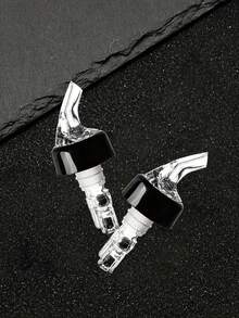 1pc 30/45ml Automatic Measuring Bottle Pourers+5 Small Black Hats, Quick Shot Spirit Measure Pourers, Drinks Wine Cocktail Dispensers, Western Wine Spout, Wine Pourer, Home Bar Supplies, Home Bar Tools