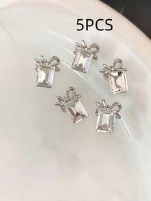 高级合金叠层美甲钻，5/30/50颗混合尺寸，适用于3D奢华美甲艺术 - 美甲沙龙专业用品 - 白色 - 查看 22