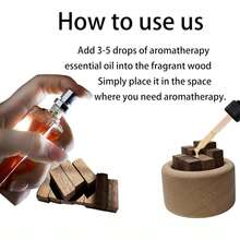 Wooden Essential Oil Diffuser Wooden Car Essential Oil Diffuser Wooden Aromatherapy Round Car Diffuser & Square Home/Office Bedroom Decor Suitable For Homes, Offices, Bedrooms, And Vehicles-No Electricity Or Water Required. - Khaki - View 7