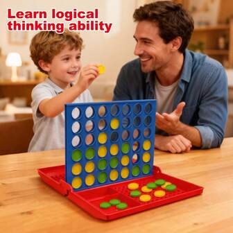 一款便携式四子棋游戏，非常适合家庭互动和旅行，可折叠供两人玩。