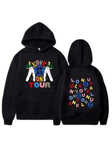 Harrys House Love On Tour Hoody Men_womenss Graphic Sweatshirt Vintage Prevalent Hoodie Creative Aesthetic Clothes Anime Pullover - Black - View 1
