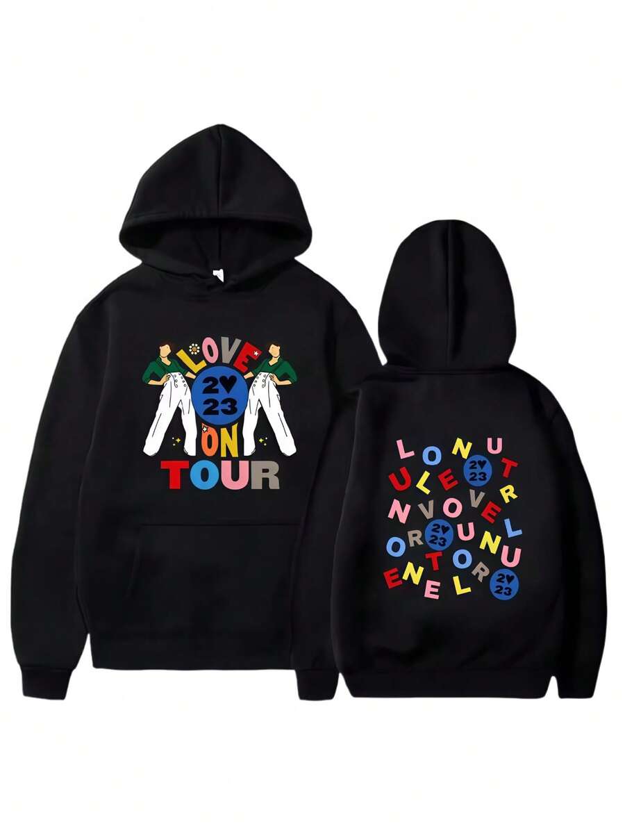 Harrys House Love On Tour Hoody Men_womenss Graphic Sweatshirt Vintage Prevalent Hoodie Creative Aesthetic Clothes Anime Pullover - Black - View 1
