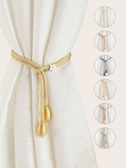 1 pieza/2 piezas/4 piezas Sujetacortinas con forma de oliva, opciones de multicolor y tamaño, adecuado para fijar y decorar cortinas