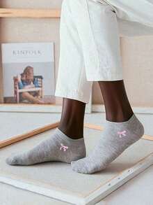 3/9/15 Pairs Women's Pink Bow Invisible Socks, Cute & Fashionable Casual Ankle Socks, Comfortable & Breathable - Multicolor - View 4