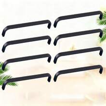 Black Aluminum Alloy Handle, Fashionable Kitchen Cabinet Knob And Drawer Pull (Set: Handles + Screws)