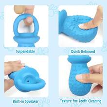 Latex Chew Dog Toys, Novelty Squeaky Pacifier Dog Toys, 5.2inch Durable Pacifier Dog Chew Toys For Small And Medium Dogs(Blue,1Pcs),Blue - Blue - 查看 4