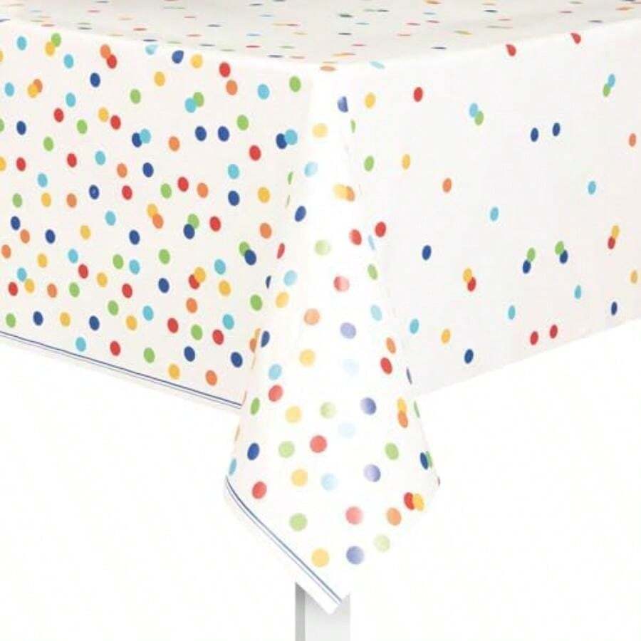 Unique Rainbow Polka Dots - Mantel Rectangular de plástico, 54 x 84 Pulgadas, Multicolor(Cubierta de mesa) - Multicolor - Ver 1