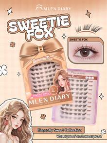 Mlen Diary False Eyelashes Cluster, C-Curl Volumizing, 12-14mm Individual False Lashes, DIY Cartoon Style Reusable False Eyelashes, Create Natural Fluffy Lashes At Home - Natural Lashes - View 10
