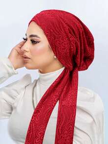 Lace Hollow Out Women's Headscarf, Soft Elastic Breathable Hair Cap, Fashionable Headscarf Hat, Suitable For Daily Wear Sleep Bonnet - Multicolor - View 4