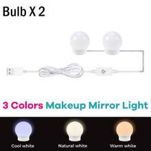 LED Lady Beauty Vanity Lamp 5V Touch Sensor Switch Stepless Dimmable Professional Mirror Cabinet Makeup Wall Light 3Colors Switching USB Dressing Table Indoor Washroom Bathroom Cloakroom Bedroom Night Lights Adjustable Brightness No Flicker Eye Protection Home Decoration Lighting(Rotating Shrink Wires) 2/6/10/14 White/Pink Bulbs