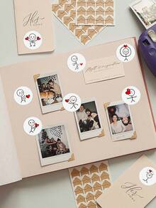 1000pcs/2rolls Valentine's Day Stickers, 1 Inch Roll, Cartoon Heart Envelope Seals, Gift Packaging Stickers, Scrapbooking Stickers, Wedding Party Decorations, Certificates, 500pcs/Roll - Multicolor - View 6