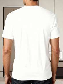 Men's Fashion T-Shirt, Black Short Sleeve T-Shirt With New York City 1983 Print, Original Denim For Men, Ideal For Daily Wear, Casual Outings, And Modern Urban Style, Perfect For Dates, Holiday Gifts - 白色 - 查看 2