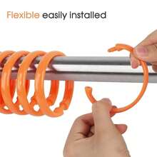 Orange Shower Curtain Hooks - 12 Pcs Circular Plastic Shower Curtain Rings For Bathroom - O Shaped Orange Shower Hooks Rings For Shower Curtain Rod,Orange - 橘色 - 查看 4